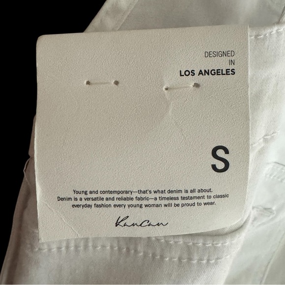 KanCan White Women's Denim Overall Shorts with No Back and Adjustable Straps - Picture 8 of 14